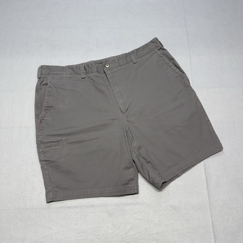 Duluth Trading Flex Ballroom Khaki Shorts Mens 40 Gray Relaxed Fit 9 Inch